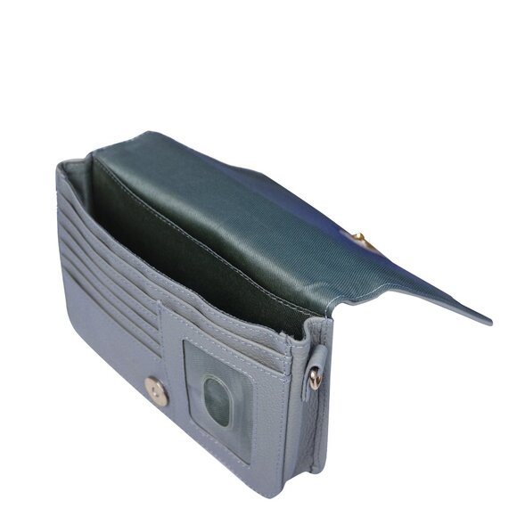 Leather Blue Crossbody Shoulder Bag – Sling Messenger Bag for Work, Daily Use - Picture 5 of 10